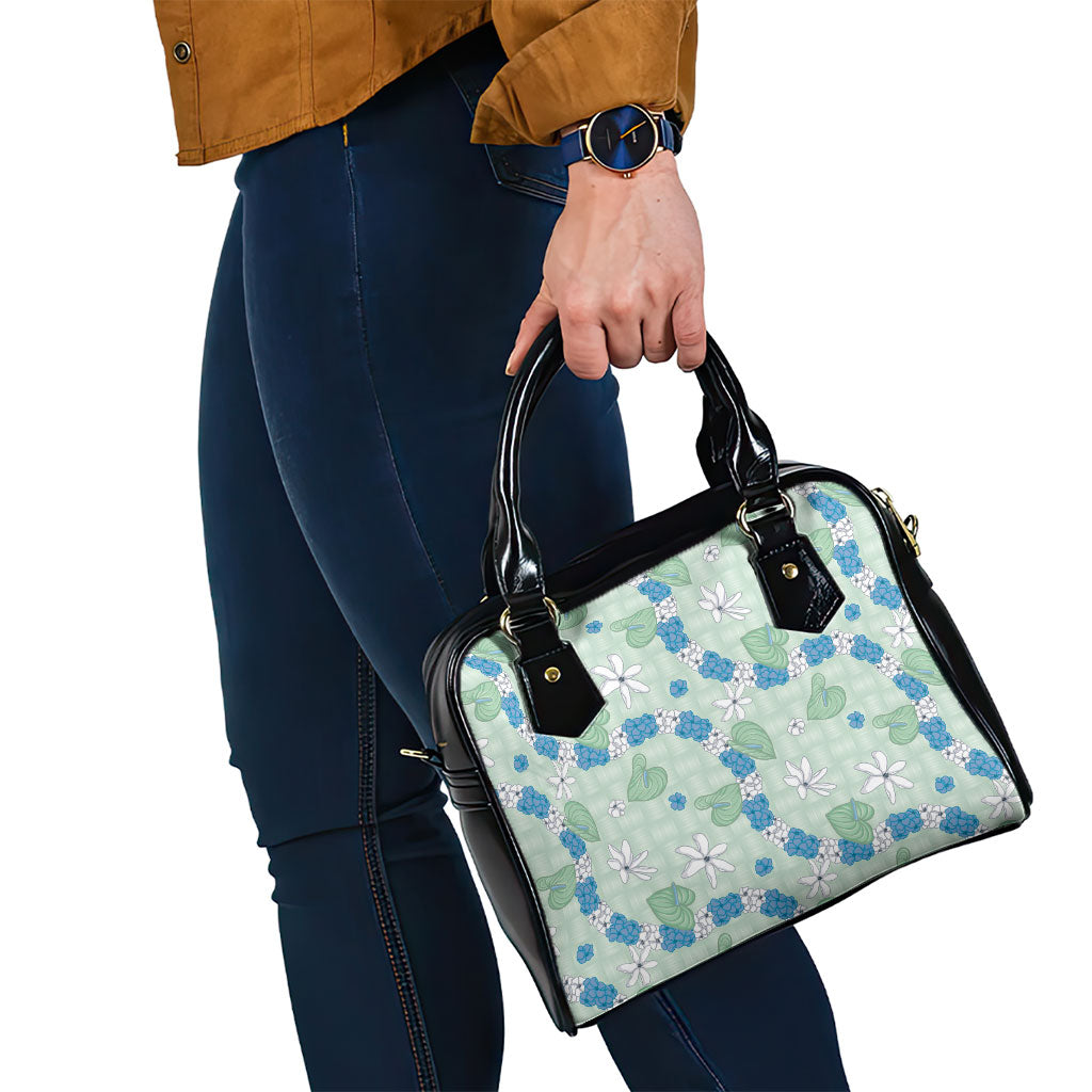 Hawaii Anthurium Tiare Pikake Lei Shoulder Handbag Omaomao Lauhala Art Pattern