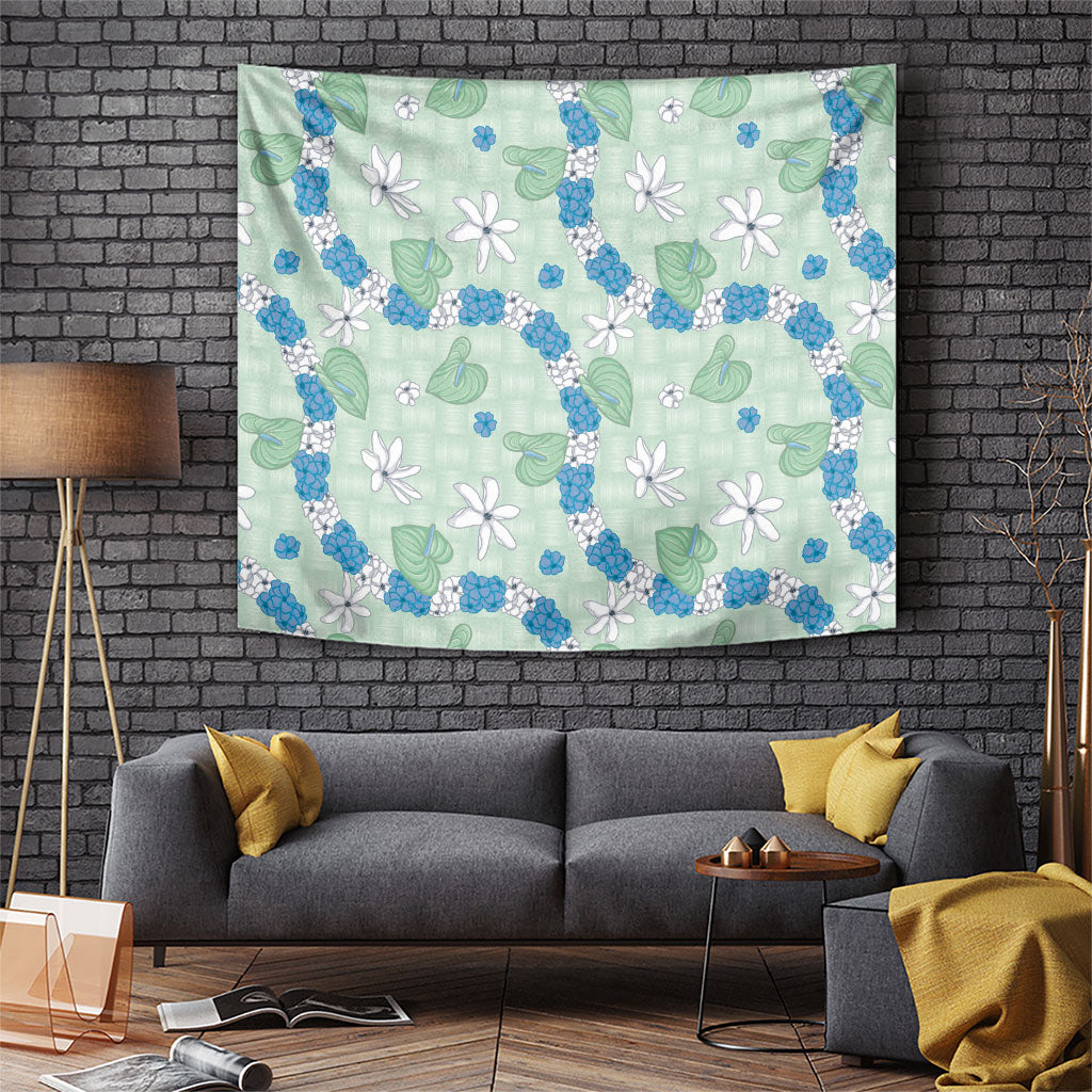 Hawaii Anthurium Tiare Pikake Lei Tapestry Omaomao Lauhala Art Pattern