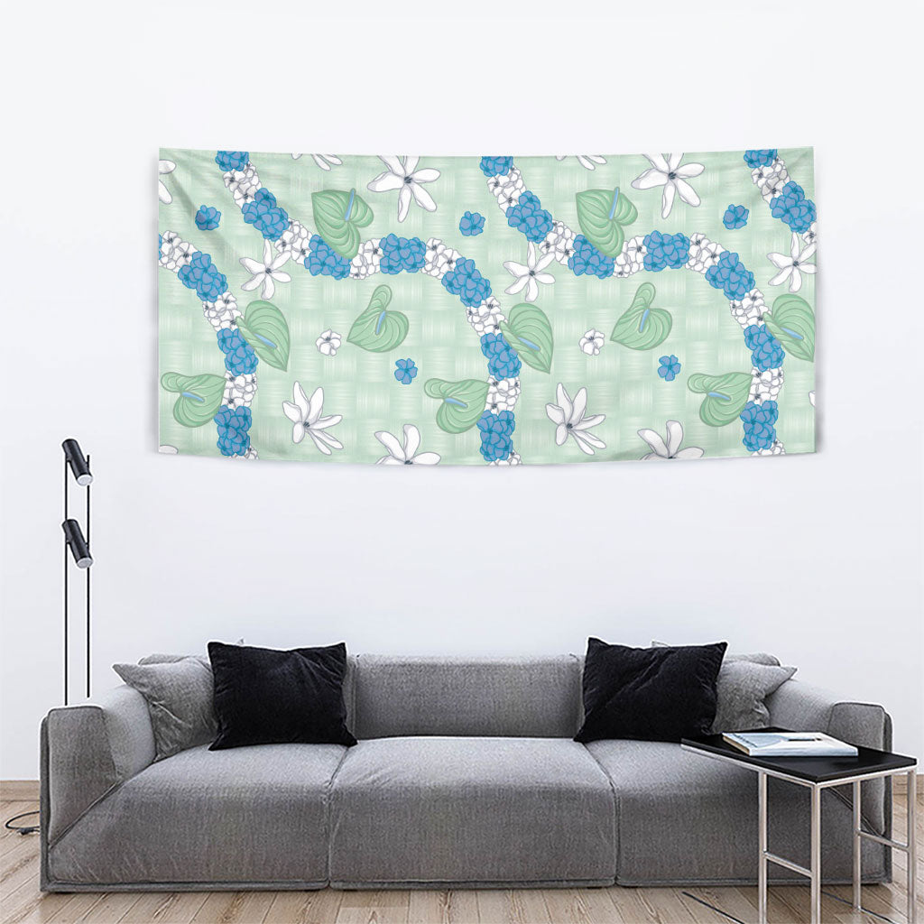 Hawaii Anthurium Tiare Pikake Lei Tapestry Omaomao Lauhala Art Pattern
