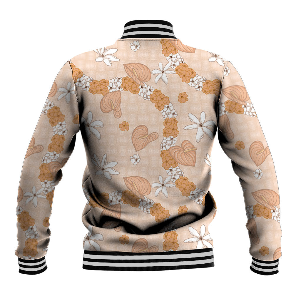 Hawaii Anthurium Tiare Pikake Lei Baseball Jacket Alani Lauhala Art Pattern