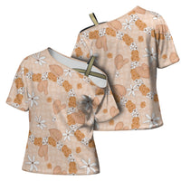 Hawaii Anthurium Tiare Pikake Lei Cross Shoulder Shirt Alani Lauhala Art Pattern