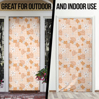 Hawaii Anthurium Tiare Pikake Lei Door Cover Alani Lauhala Art Pattern