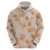 Hawaii Anthurium Tiare Pikake Lei Hoodie Alani Lauhala Art Pattern