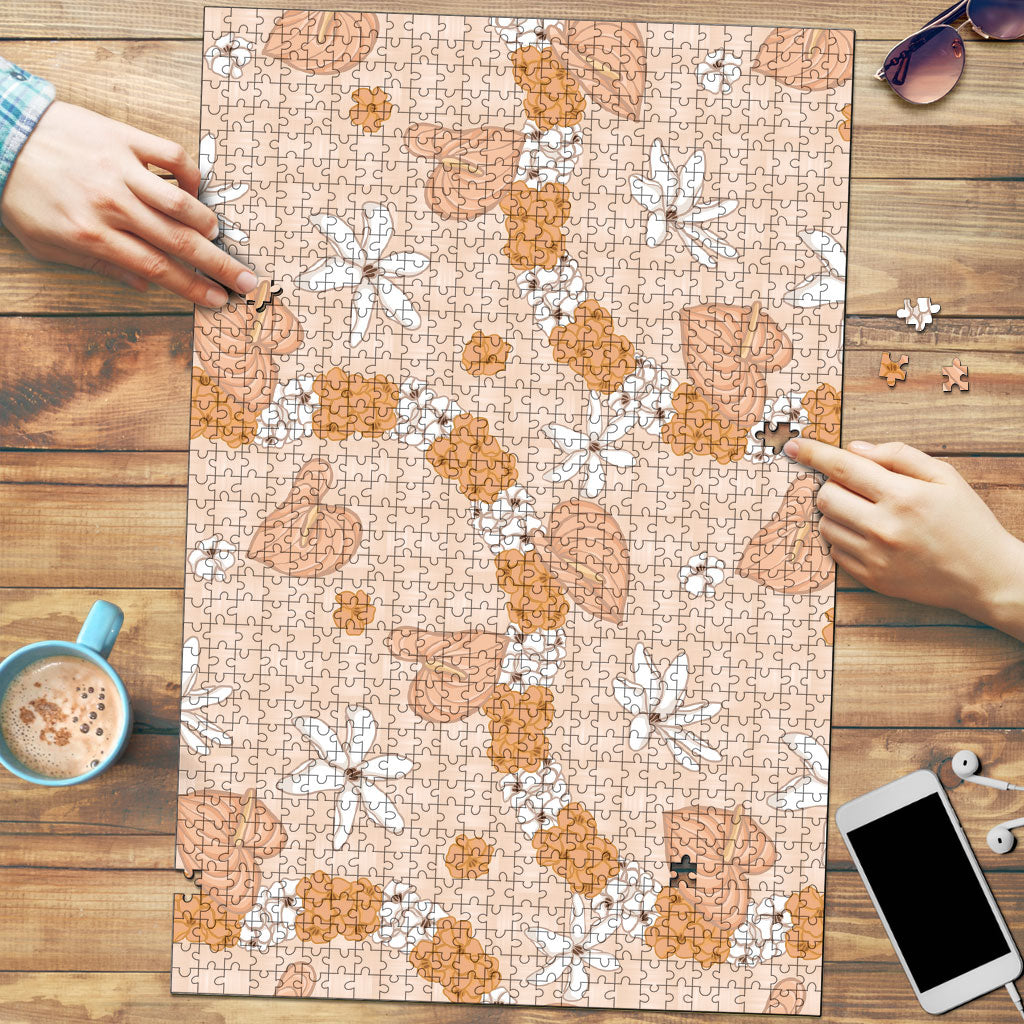 Hawaii Anthurium Tiare Pikake Lei Puzzle Alani Lauhala Art Pattern