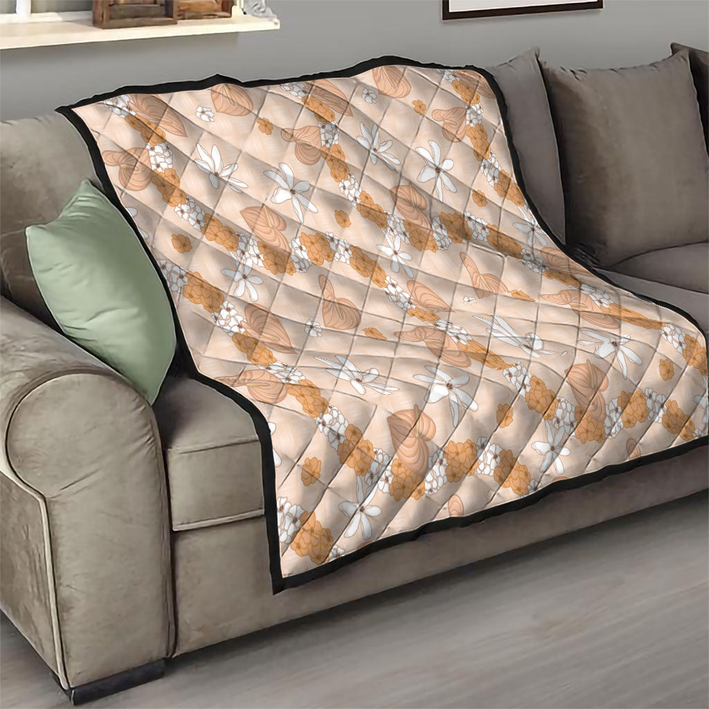 Hawaii Anthurium Tiare Pikake Lei Quilt Alani Lauhala Art Pattern