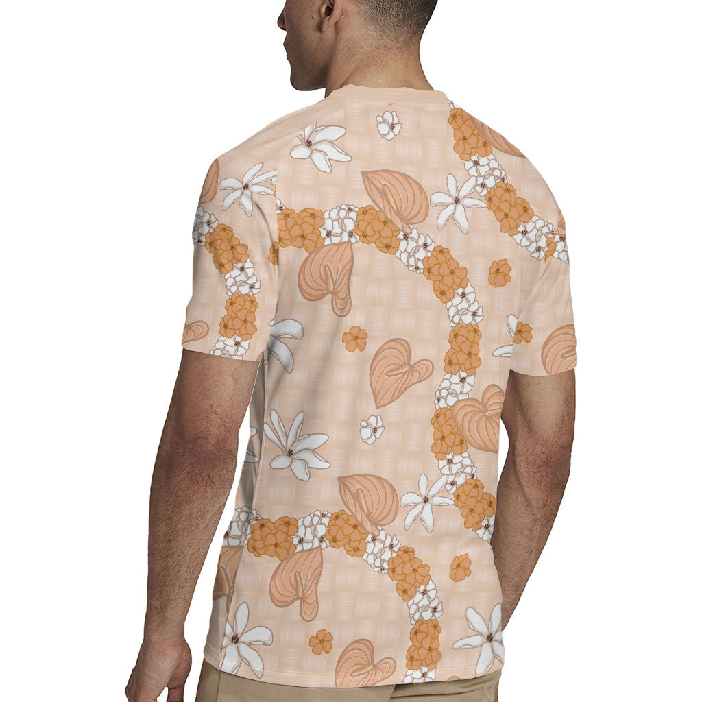 Hawaii Anthurium Tiare Pikake Lei Rugby Jersey Alani Lauhala Art Pattern
