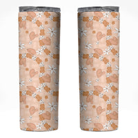 Hawaii Anthurium Tiare Pikake Lei Skinny Tumbler Alani Lauhala Art Pattern