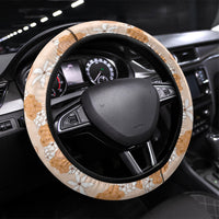Hawaii Anthurium Tiare Pikake Lei Steering Wheel Cover Alani Lauhala Art Pattern
