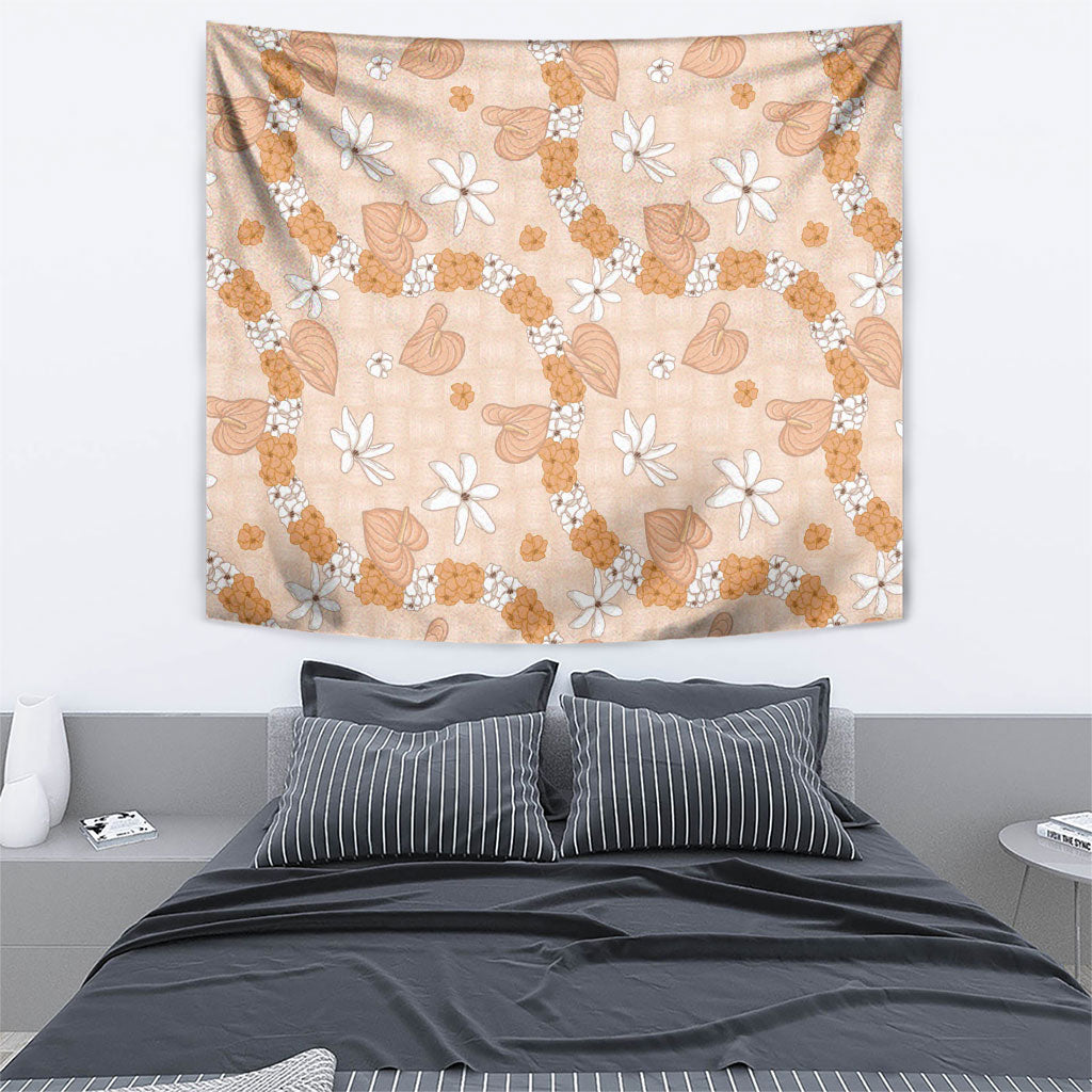 Hawaii Anthurium Tiare Pikake Lei Tapestry Alani Lauhala Art Pattern