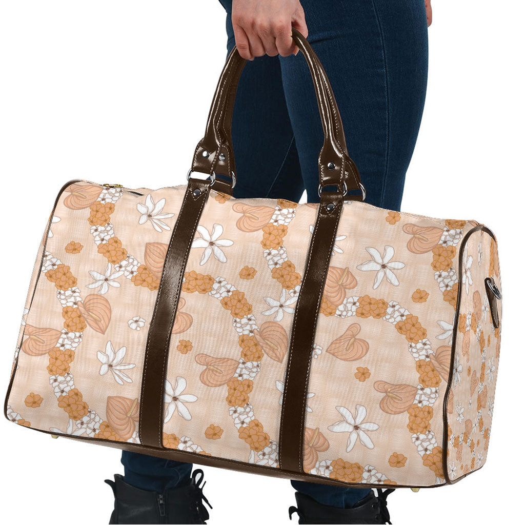 Hawaii Anthurium Tiare Pikake Lei Travel Bag Alani Lauhala Art Pattern