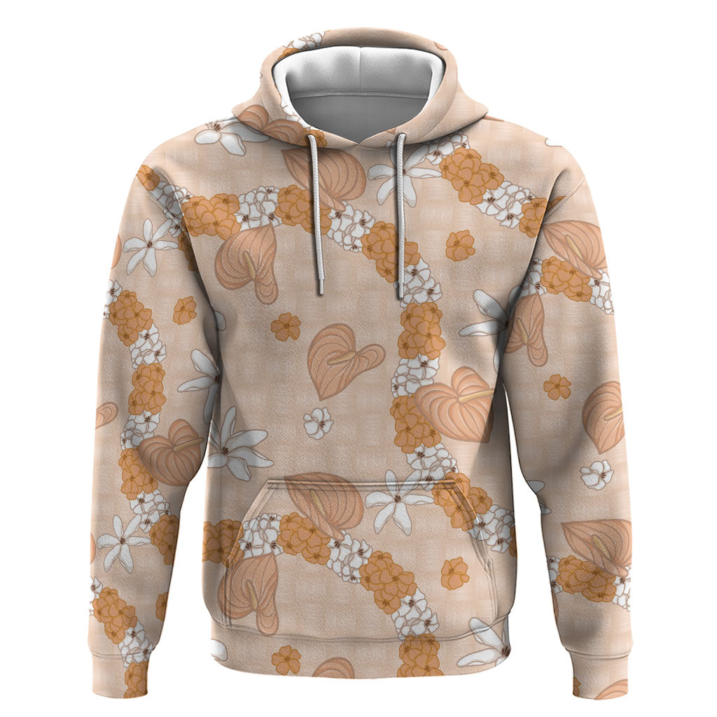 Hawaii Anthurium Tiare Pikake Lei Zip Hoodie Alani Lauhala Art Pattern