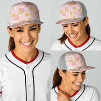 Hawaii Anthurium Tiare Pikake Lei Baseball Net Cap Akala Lauhala Art Pattern