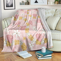 Hawaii Anthurium Tiare Pikake Lei Blanket Akala Lauhala Art Pattern
