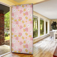 Hawaii Anthurium Tiare Pikake Lei Door Cover Akala Lauhala Art Pattern