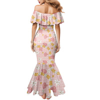 Hawaii Anthurium Tiare Pikake Lei Family Matching Mermaid Dress and Hawaiian Shirt Akala Lauhala Art Pattern LT01 - Polynesian Pride