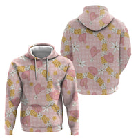 Hawaii Anthurium Tiare Pikake Lei Zip Hoodie Akala Lauhala Art Pattern