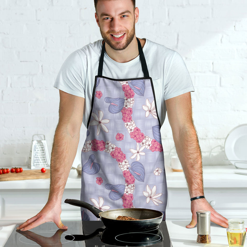 Hawaii Anthurium Tiare Pikake Lei Apron Poni Lauhala Art Pattern
