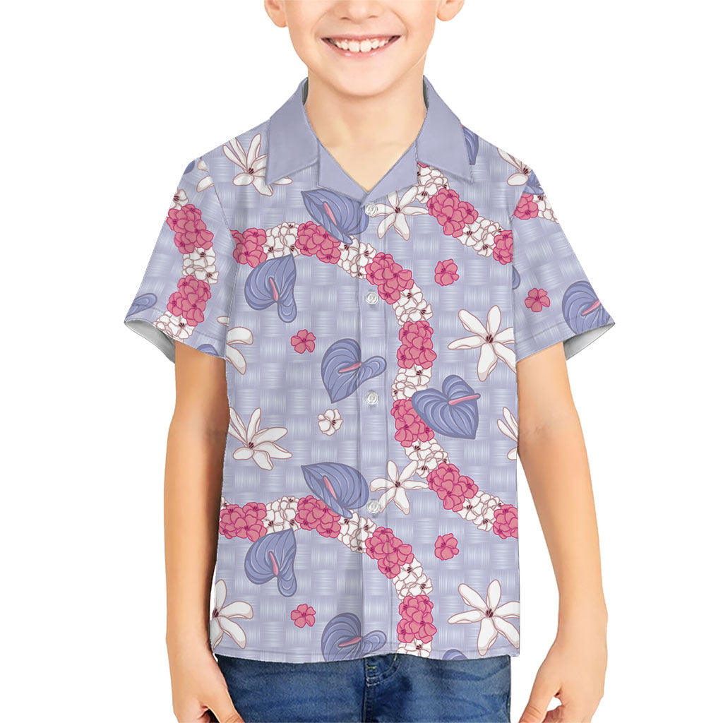 Hawaii Anthurium Tiare Pikake Lei Family Matching Off Shoulder Maxi Dress and Hawaiian Shirt Poni Lauhala Art Pattern