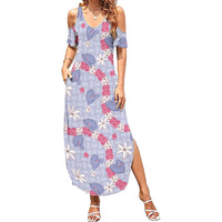 Hawaii Anthurium Tiare Pikake Lei Family Matching Summer Maxi Dress and Hawaiian Shirt Poni Lauhala Art Pattern
