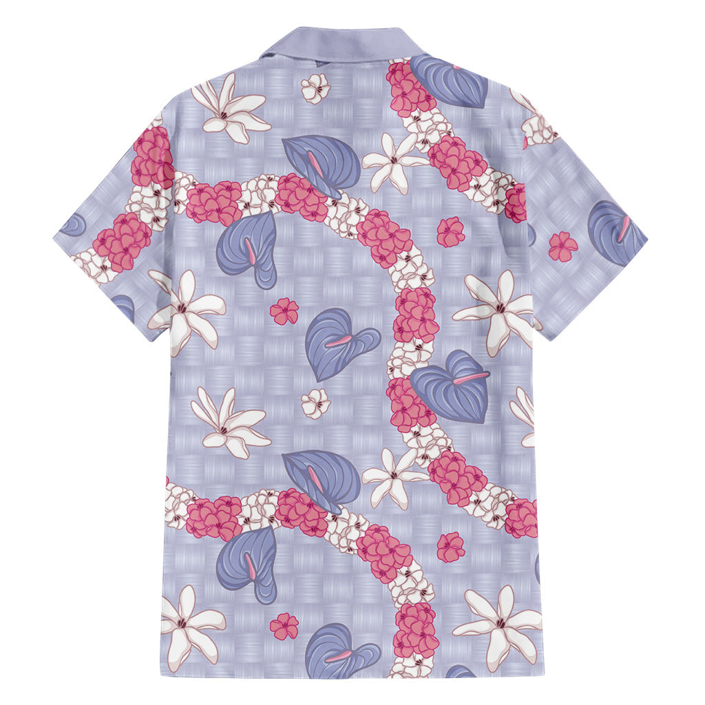 Hawaii Anthurium Tiare Pikake Lei Family Matching Tank Maxi Dress and Hawaiian Shirt Poni Lauhala Art Pattern LT01 - Polynesian Pride