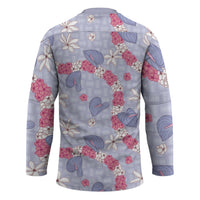 Hawaii Anthurium Tiare Pikake Lei Hockey Jersey Poni Lauhala Art Pattern