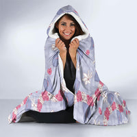 Hawaii Anthurium Tiare Pikake Lei Hooded Blanket Poni Lauhala Art Pattern
