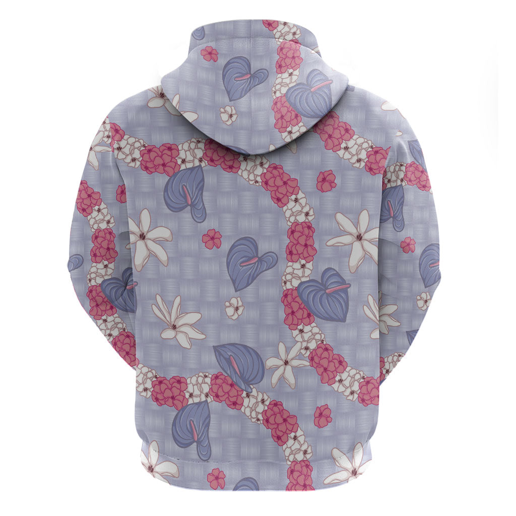Hawaii Anthurium Tiare Pikake Lei Hoodie Poni Lauhala Art Pattern