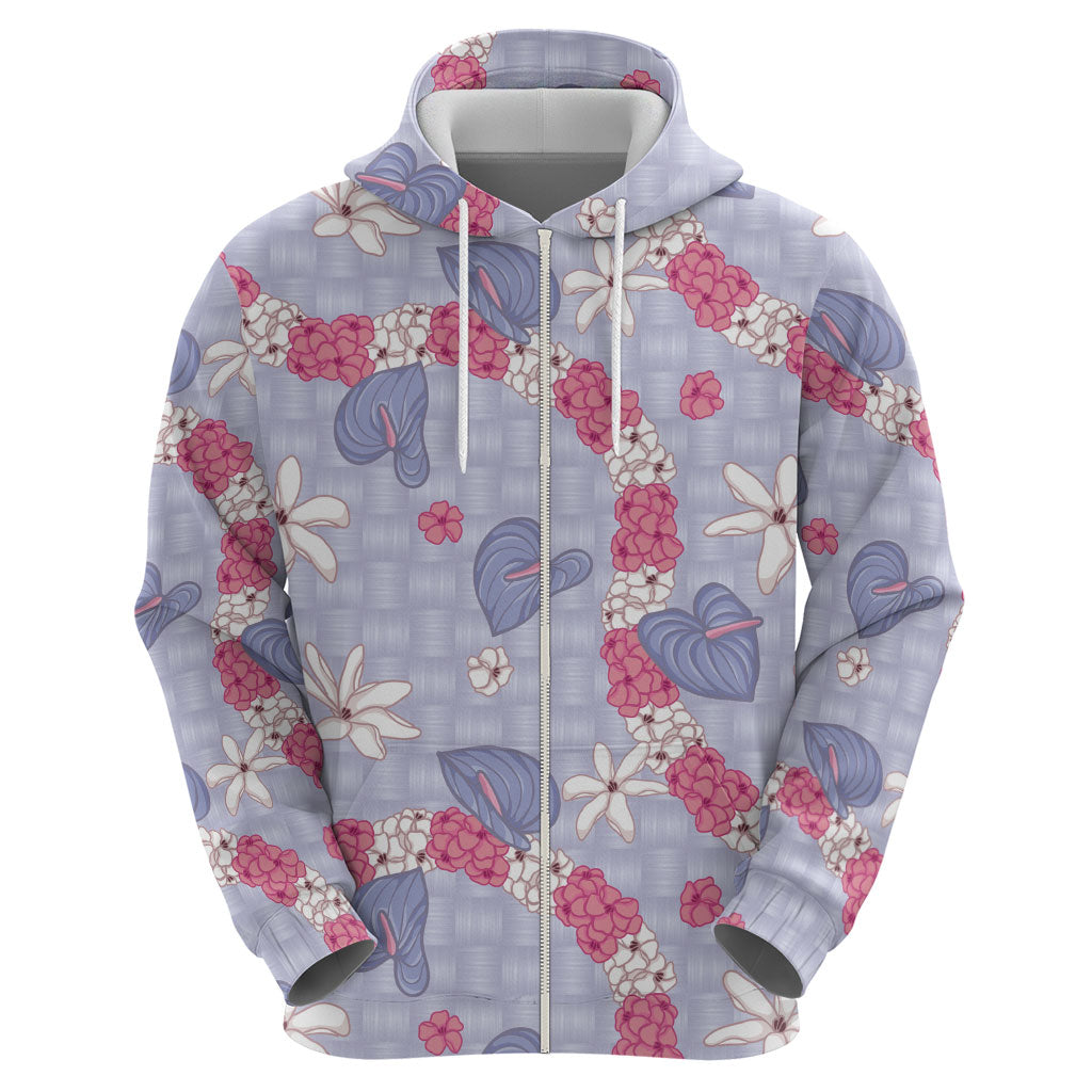 Hawaii Anthurium Tiare Pikake Lei Hoodie Poni Lauhala Art Pattern