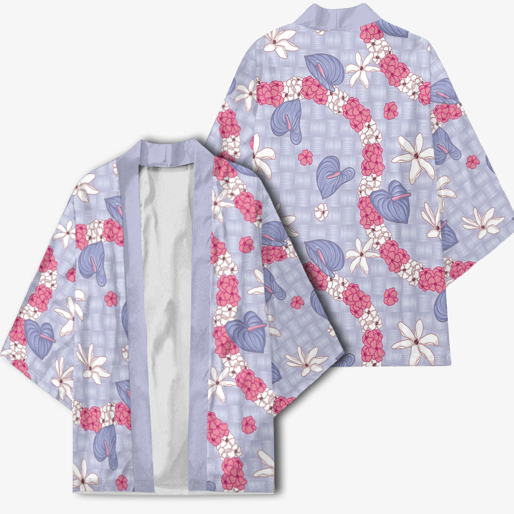 Hawaii Anthurium Tiare Pikake Lei Kimono Poni Lauhala Art Pattern