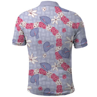Hawaii Anthurium Tiare Pikake Lei Polo Shirt Poni Lauhala Art Pattern