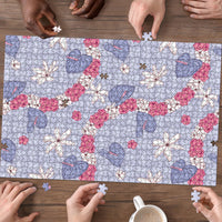 Hawaii Anthurium Tiare Pikake Lei Puzzle Poni Lauhala Art Pattern