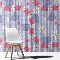 Hawaii Anthurium Tiare Pikake Lei Window Curtain Poni Lauhala Art Pattern