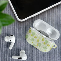 Hawaii Anthurium Tiare Pikake Lei AirPods Case Sage Green Lauhala Art Pattern