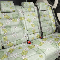 Hawaii Anthurium Tiare Pikake Lei Back Car Seat Cover Sage Green Lauhala Art Pattern