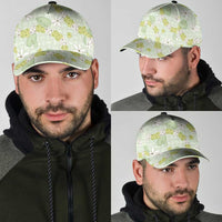 Hawaii Anthurium Tiare Pikake Lei Classic Cap Sage Green Lauhala Art Pattern