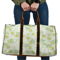 Hawaii Anthurium Tiare Pikake Lei Travel Bag Sage Green Lauhala Art Pattern