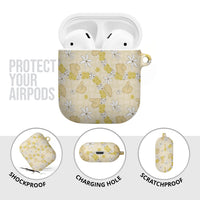 Hawaii Anthurium Tiare Pikake Lei AirPods Case Melemele Lauhala Art Pattern