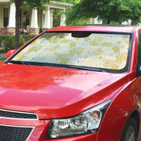 Hawaii Anthurium Tiare Pikake Lei Auto Sun Shade Melemele Lauhala Art Pattern