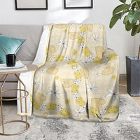 Hawaii Anthurium Tiare Pikake Lei Blanket Melemele Lauhala Art Pattern