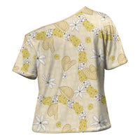Hawaii Anthurium Tiare Pikake Lei Cross Shoulder Shirt Melemele Lauhala Art Pattern