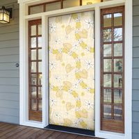 Hawaii Anthurium Tiare Pikake Lei Door Cover Melemele Lauhala Art Pattern