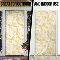 Hawaii Anthurium Tiare Pikake Lei Door Cover Melemele Lauhala Art Pattern