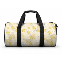 Hawaii Anthurium Tiare Pikake Lei Duffle Bag Melemele Lauhala Art Pattern LT01 One size Yellow - Polynesian Pride