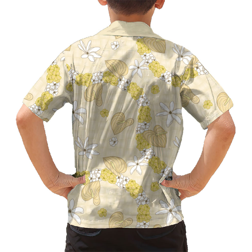 Hawaii Anthurium Tiare Pikake Lei Family Matching Puletasi and Hawaiian Shirt Melemele Lauhala Art Pattern