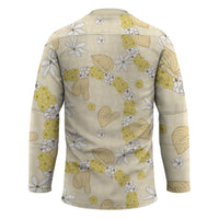 Hawaii Anthurium Tiare Pikake Lei Hockey Jersey Melemele Lauhala Art Pattern