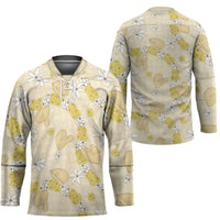 Hawaii Anthurium Tiare Pikake Lei Hockey Jersey Melemele Lauhala Art Pattern
