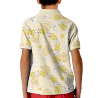 Hawaii Anthurium Tiare Pikake Lei Kid Polo Shirt Melemele Lauhala Art Pattern