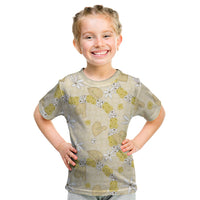 Hawaii Anthurium Tiare Pikake Lei Kid T Shirt Melemele Lauhala Art Pattern