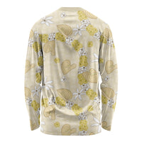 Hawaii Anthurium Tiare Pikake Lei Long Sleeve Shirt Melemele Lauhala Art Pattern