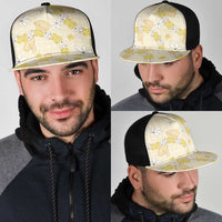 Hawaii Anthurium Tiare Pikake Lei Mesh Trucker Cap Melemele Lauhala Art Pattern